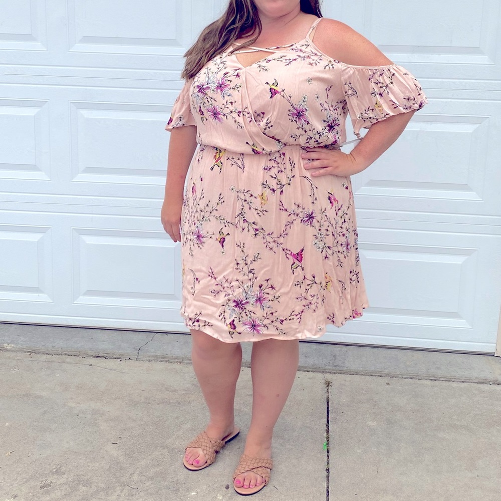 Xhilaration Bird Print Off-the-shoulder dress